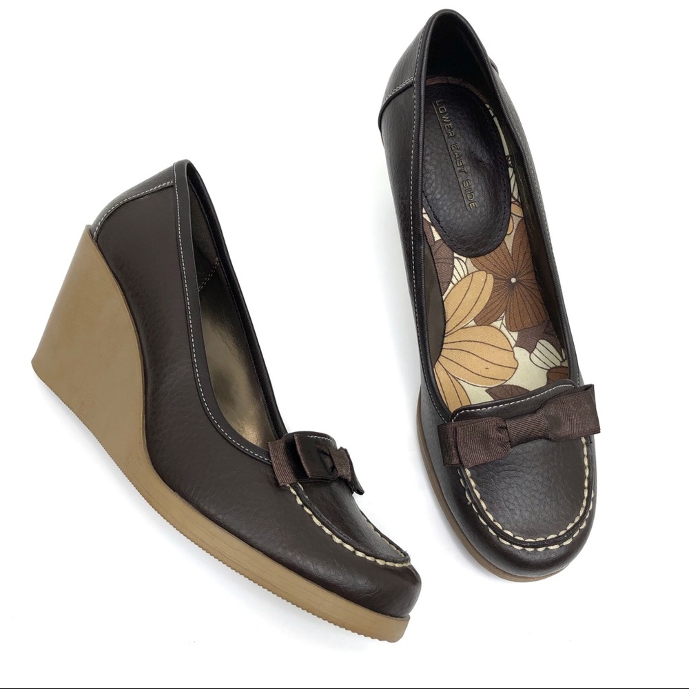 Lower East Side brown loafer style wedges - 9.5W